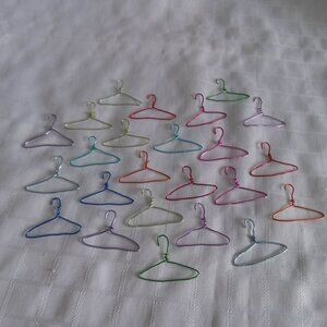 24 small handmade colored wire hangers